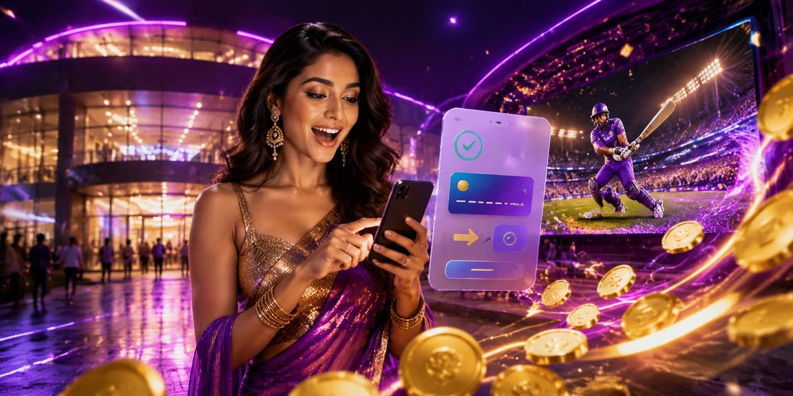 Neon-lit betting scene in Delhi for cricket enthusiasts