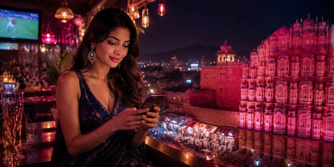 Sports betting enthusiast at Jaipur cheering live match
